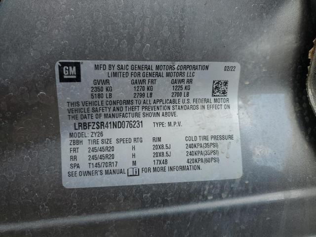 LRBFZSR41ND076231 - 2022 BUICK ENVISION AVENIR GRAY photo 13