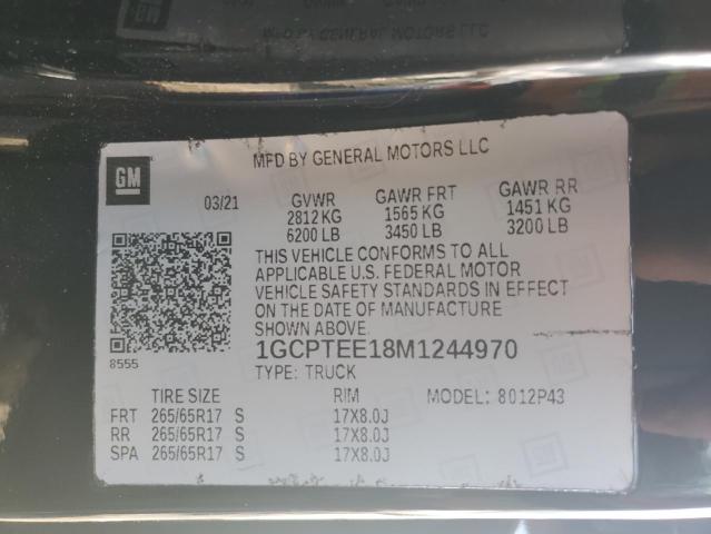 1GCPTEE18M1244970 - 2021 CHEVROLET COLORADO ZR2 BLACK photo 13