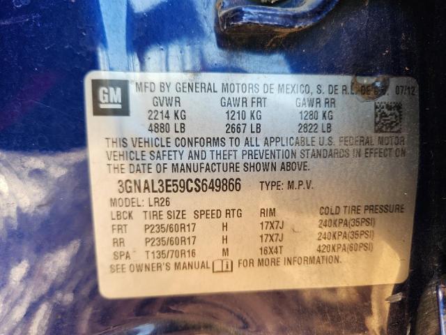 3GNAL3E59CS649866 - 2012 CHEVROLET CAPTIVA SPORT 蓝色 照片 13