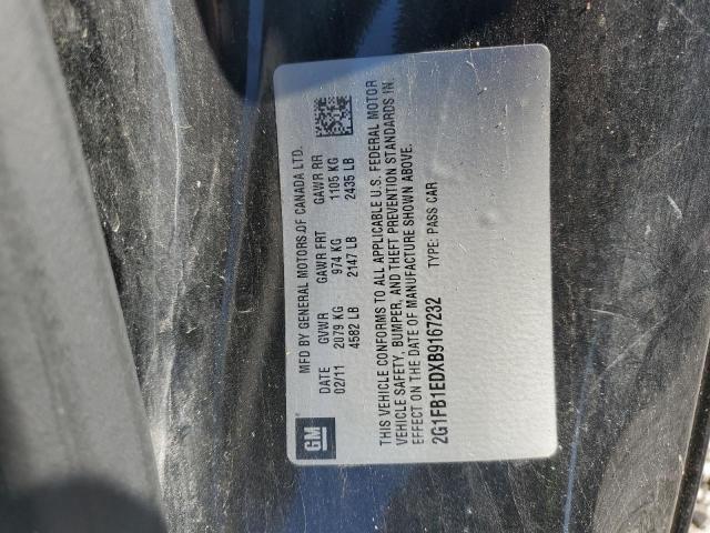 2G1FB1EDXB9167232 - 2011 CHEVROLET CAMARO LT 黑色 照片 12