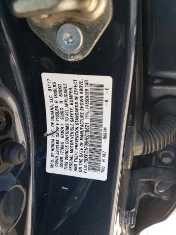 19XFC1F39HE010621 - 2017 HONDA CIVIC EX BLUE photo 13