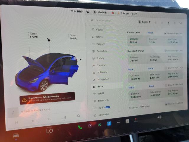 5YJYGDEE0MF114291 - 2021 TESLA MODEL Y BLUE photo 9