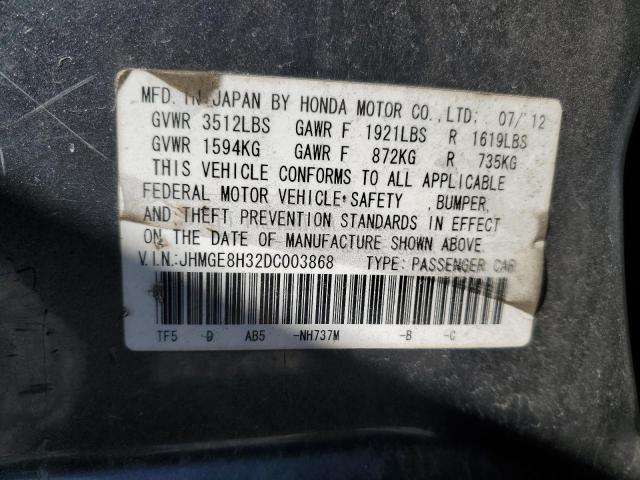 JHMGE8H32DC003868 - 2013 HONDA FIT 灰色 照片 13