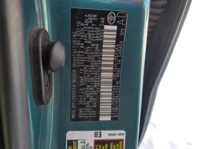 2T1BU4EE7AC381121 - 2010 TOYOTA COROLLA BASE GREEN photo 12