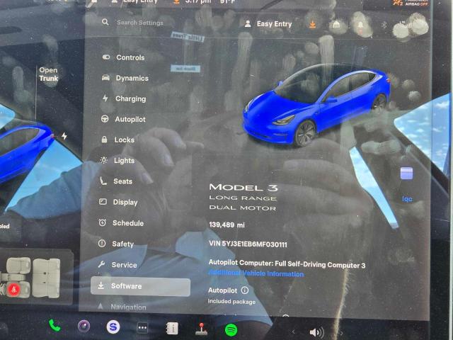 5YJ3E1EB6MF030111 - 2021 TESLA MODEL 3 CHARCOAL photo 8