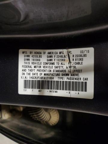 1HGCR2F38FA121654 - 2015 HONDA ACCORD LX GRAY photo 12