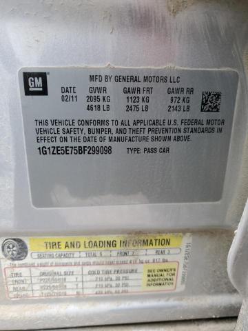 1G1ZE5E75BF299098 - 2011 CHEVROLET MALIBU LTZ SILVER photo 12