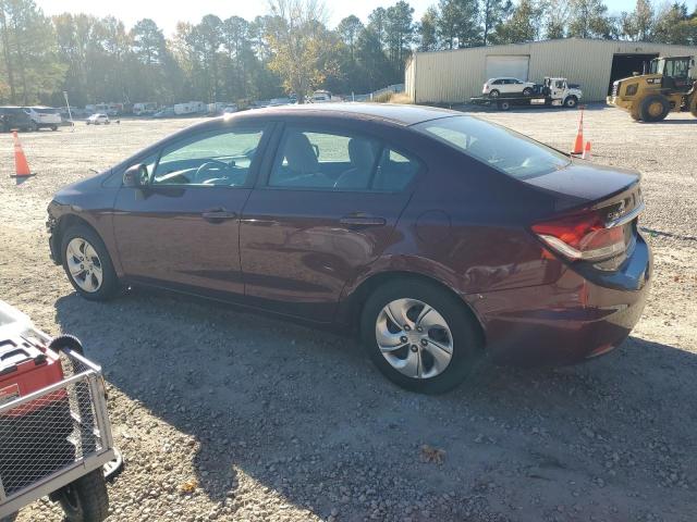 19XFB2F51DE259807 - 2013 HONDA CIVIC LX BURGUNDY photo 2