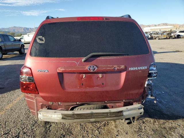 JTEDD21A160142502 - 2006 TOYOTA HIGHLANDER أحمر صورة 6