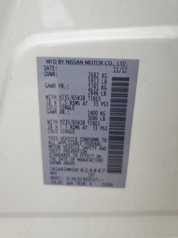 5N1AR2MM5DC614447 - 2013 NISSAN PATHFINDER S თეთრი ფოტო 13