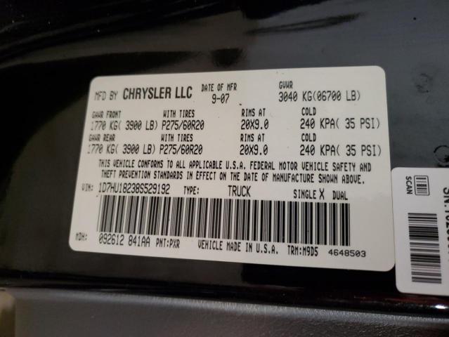 1D7HU18238S529192 - 2008 DODGE RAM 1500 ST BLACK photo 12