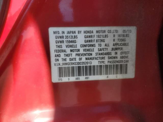 JHMGE8H33DC052013 - 2013 HONDA FIT RED photo 13