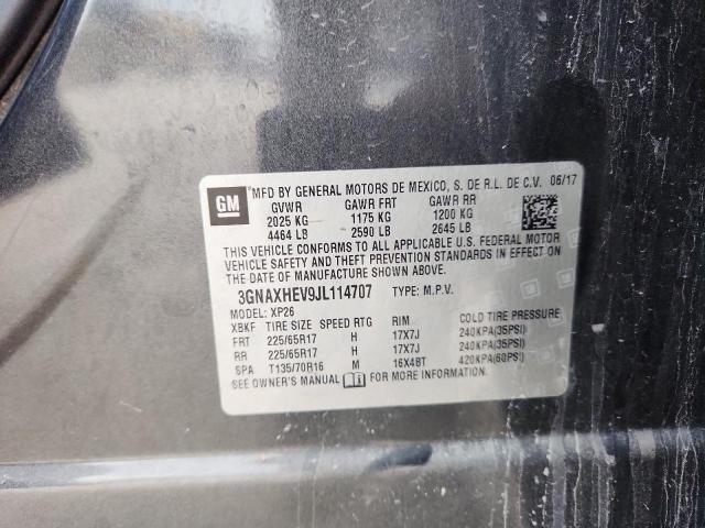 3GNAXHEV9JL114707 - 2018 CHEVROLET EQUINOX LS GRAY photo 13