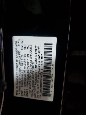 2HKRM4H71FH620615 - 2015 HONDA CR-V EXL BLACK photo 13