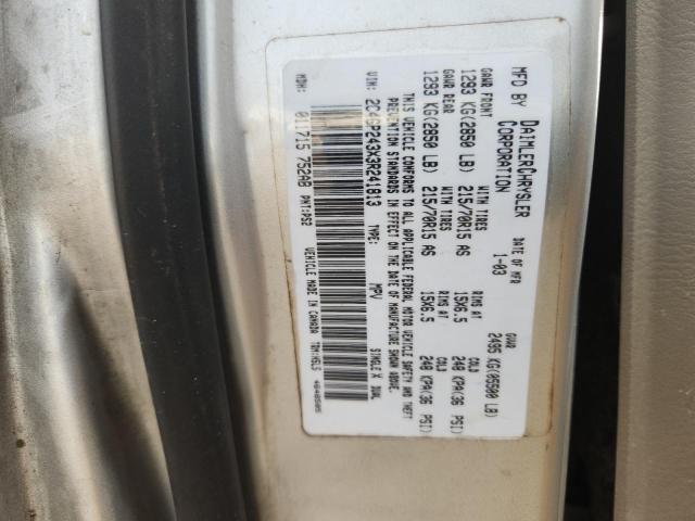 2C4GP243X3R241813 - 2003 CHRYSLER TOWN & COU SILVER photo 14