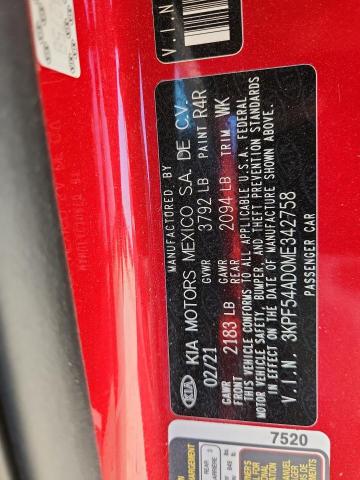 3KPF54AD0ME342758 - 2021 KIA FORTE EX Qırmızı foto 12