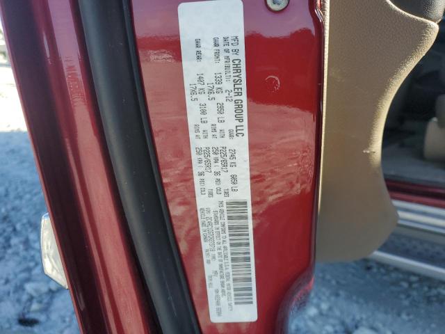 2C4RC1CG7CR273718 - 2012 CHRYSLER TOWN & COU TOURING L RED photo 13