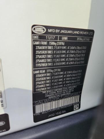 SALWR2RK7JA695887 - 2018 LAND ROVER RANGE ROVE HSE WHITE photo 13