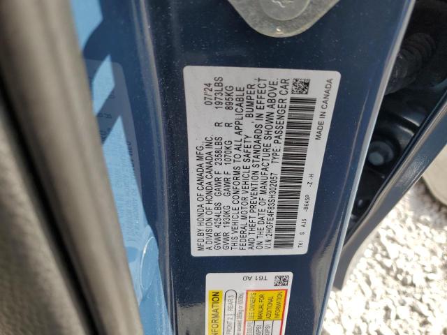 2HGFE4F83SH302057 - 2025 HONDA CIVIC SPORT 蓝色 照片 12