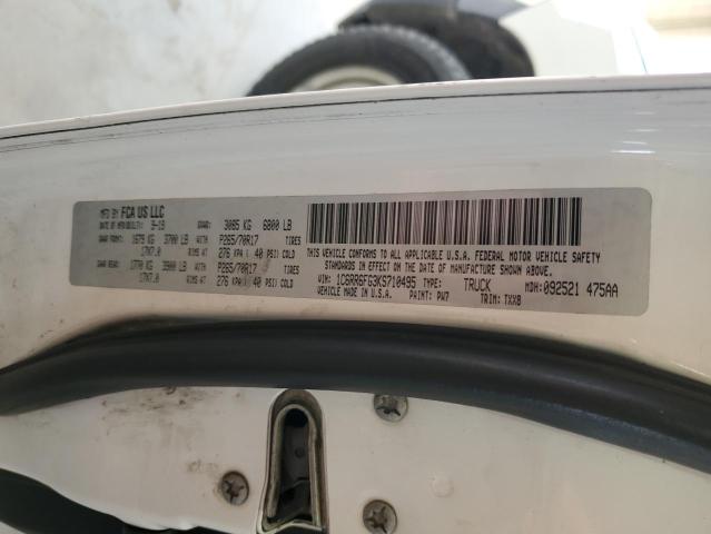 1C6RR6FG3KS710495 - 2019 RAM 1500 CLASS TRADESMAN Biały zdjęcie 12