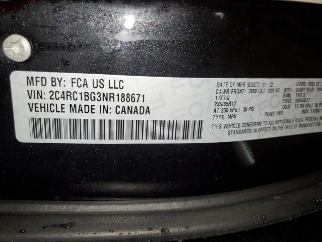 2C4RC1BG3NR188671 - 2022 CHRYSLER PACIFICA TOURING L BLACK photo 13