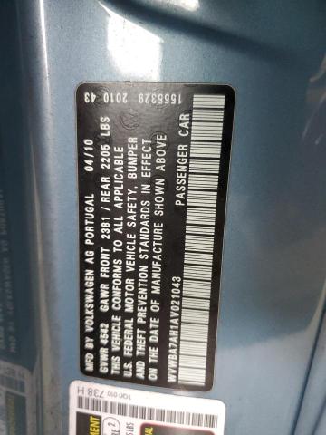 WVWBA7AH1AV021043 - 2010 VOLKSWAGEN EOS TURBO Niebieski zdjęcie 13