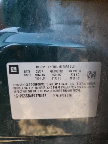 1G1PC5SB4F7178617 - 2015 CHEVROLET CRUZE LT 绿色 照片 12