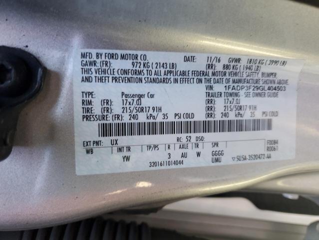 1FADP3F29GL404503 - 2016 FORD FOCUS SE ვერცხლისფერი ფოტო 13