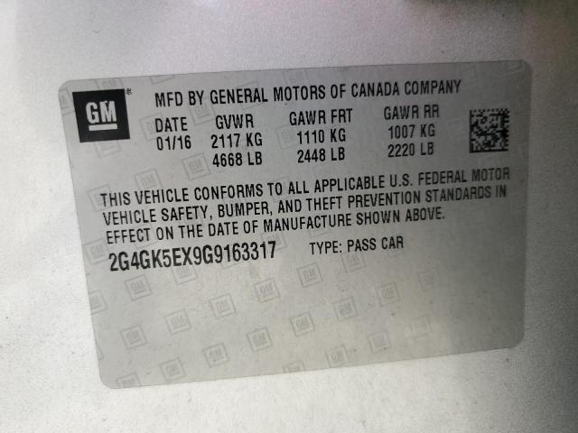 2G4GK5EX9G9163317 - 2016 BUICK REGAL Күміс фото 12