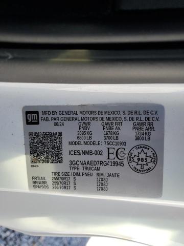 3GCNAAED7RG419945 - 2024 CHEVROLET SILVERADO C1500 თეთრი ფოტო 13