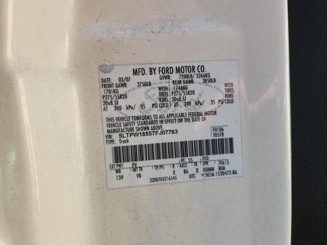 5LTPW18557FJ07763 - 2007 LINCOLN MARK LT 白色 照片 13