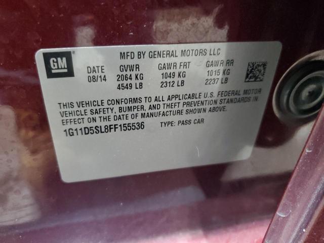 1G11D5SL8FF155536 - 2015 CHEVROLET MALIBU 2LT Kasztanowy zdjęcie 12