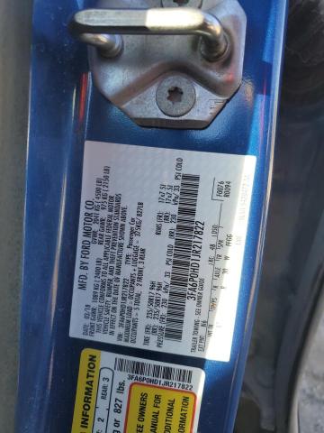 3FA6P0HD1JR217822 - 2018 FORD FUSION SE BLUE photo 13