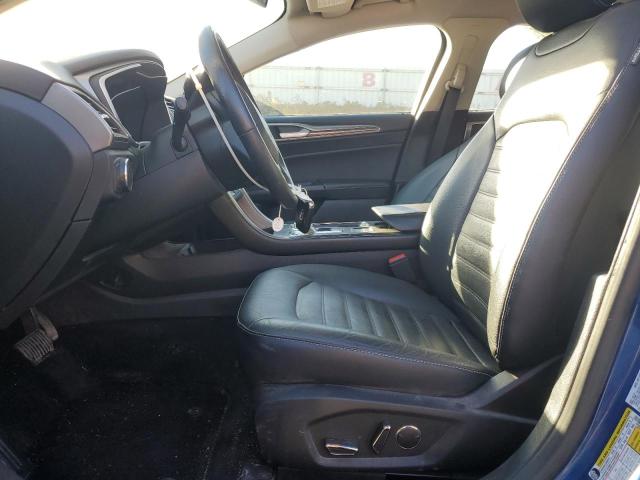 3FA6P0HD1JR217822 - 2018 FORD FUSION SE BLUE photo 7