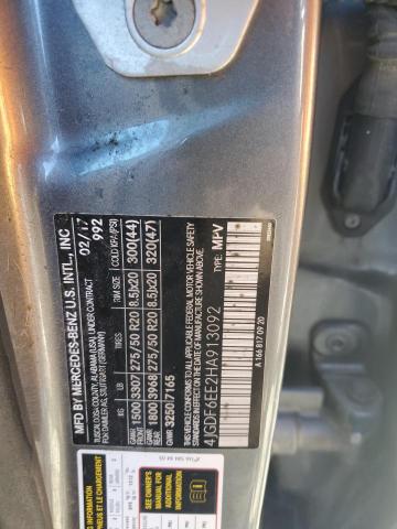 4JGDF6EE2HA913092 - 2017 MERCEDES-BENZ GLS 450 4MATIC GRAY photo 13