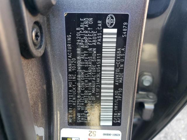 4T1F31AK9LU545811 - 2020 TOYOTA CAMRY XLE GRAY photo 12