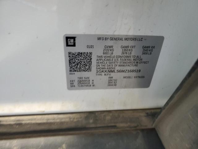 1GKKNMLS6MZ168519 - 2021 GMC ACADIA SLT WHITE photo 13