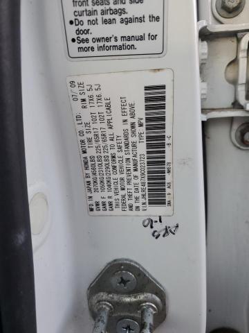 JHLRE487X9C023723 - 2009 HONDA CR-V EXL თეთრი ფოტო 12