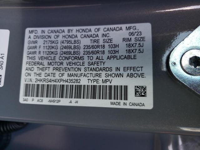 2HKRS4H4XPH435282 - 2023 HONDA CR-V EX GRAY photo 14