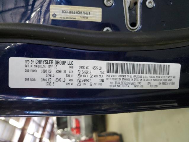 1C4NJDEB8CD676021 - 2012 JEEP COMPASS LATITUDE BLUE photo 13