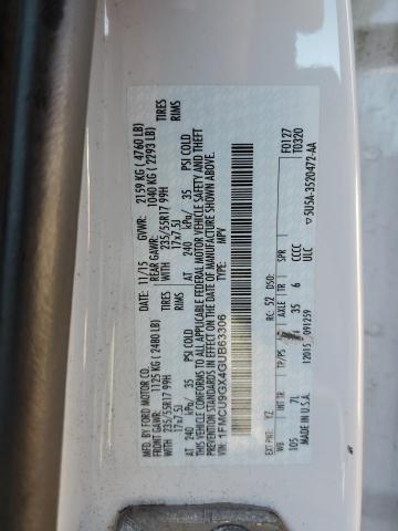 1FMCU9GX4GUB63306 - 2016 FORD ESCAPE SE Ağ foto 12