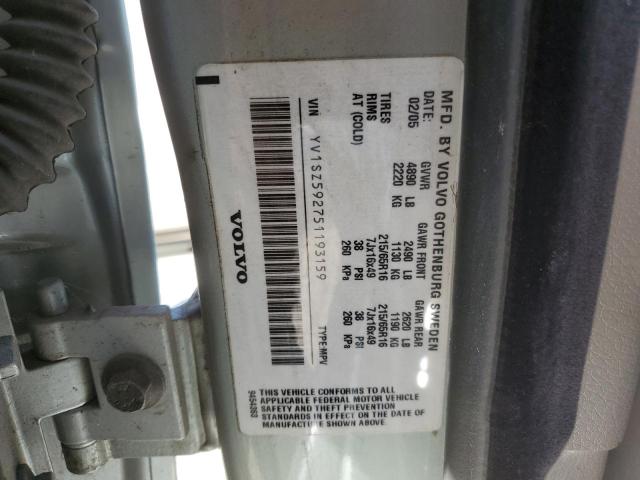 YV1SZ592751193159 - 2005 VOLVO XC70 SILVER photo 12