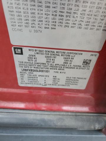 LRBFXBSA5LD081001 - 2020 BUICK ENVISION PREFERRED MAROON photo 13