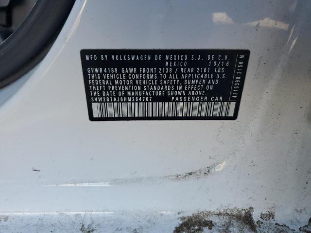 3VW2B7AJ6HM264767 - 2017 VOLKSWAGEN JETTA S WHITE photo 13