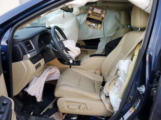5TDKKRFH6GS182010 - 2016 TOYOTA HIGHLANDER XLE BLUE photo 7