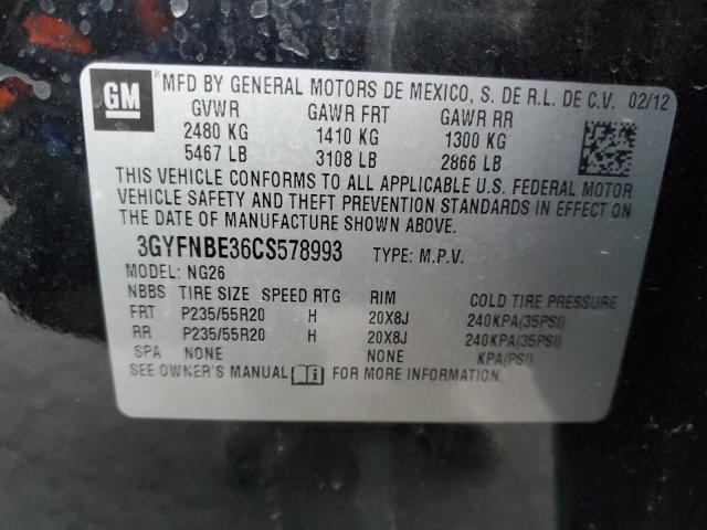 3GYFNBE36CS578993 - 2012 CADILLAC SRX PERFORMANCE COLLECTION Noir photo 13