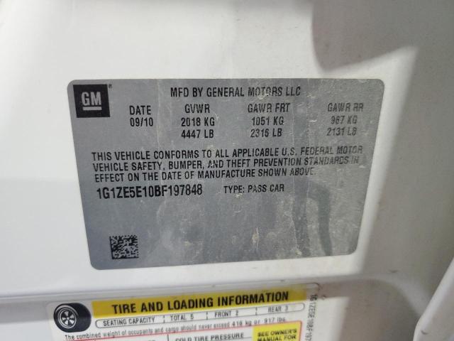 1G1ZE5E10BF197848 - 2011 CHEVROLET MALIBU LTZ 白色 照片 12