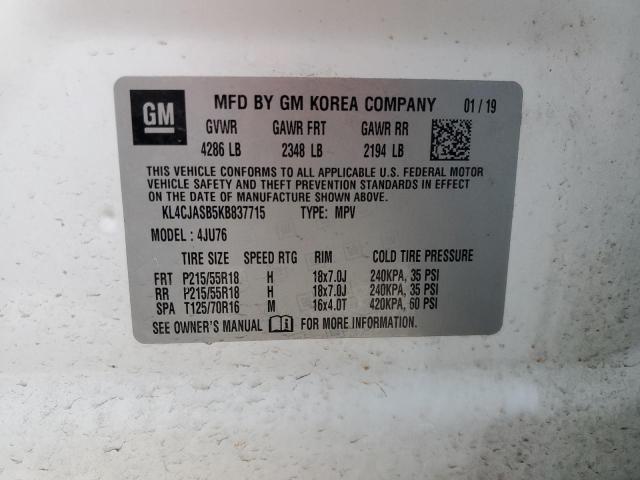 KL4CJASB5KB837715 - 2019 BUICK ENCORE PREFERRED Weiß Foto 13