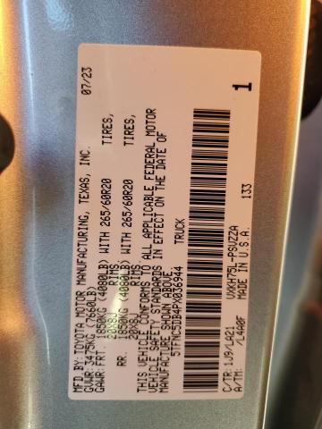 5TFNC5DB4PX036944 - 2023 TOYOTA TUNDRA CREWMAX PLATINUM ვერცხლისფერი ფოტო 12