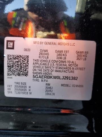 5GAERBKW0LJ291382 - 2020 BUICK ENCLAVE ESSENCE 黑色 照片 13